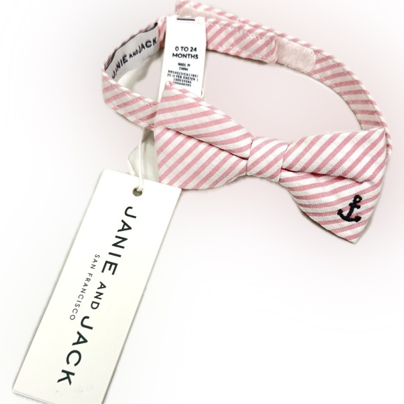 Janie and Jack Other - Janie and Jack Pink Striped Bow Tie-New